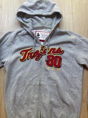 Vintage American Classic USC Trojans embroidered zip up hoodie Size L